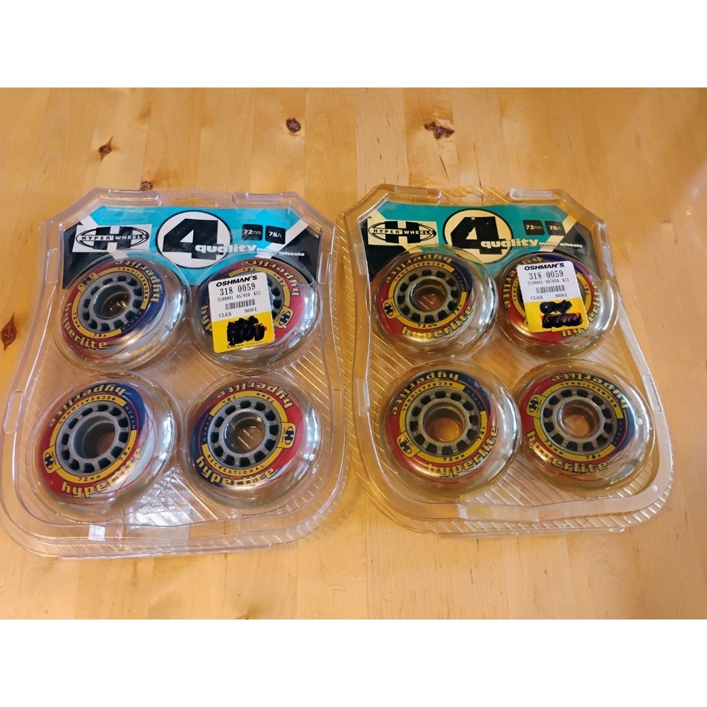 Hyper Wheels Hyperlite 72mm 78a Inline Skate Wheels NEW Deadstock Vintage 90s